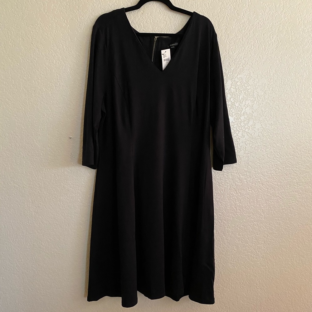 Lane Bryant 22/24 black midi dress/ zipper back